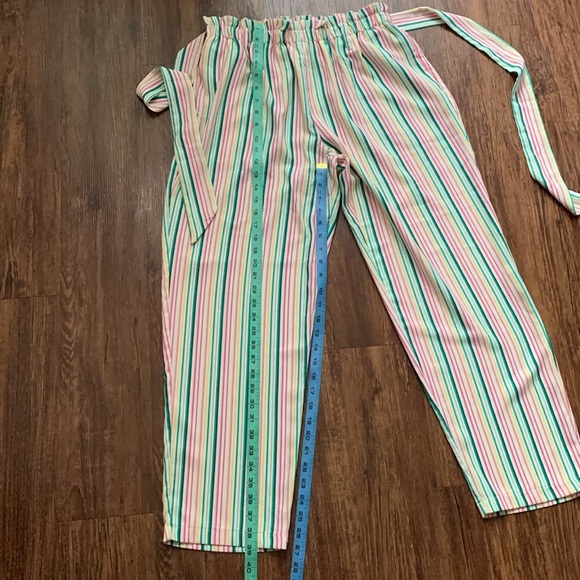 June & Hudson Striped Paperbag Pants Size XL - Picture 4 of 9